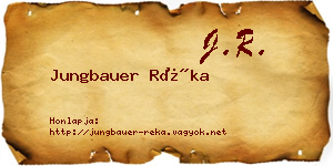 Jungbauer Réka névjegykártya
